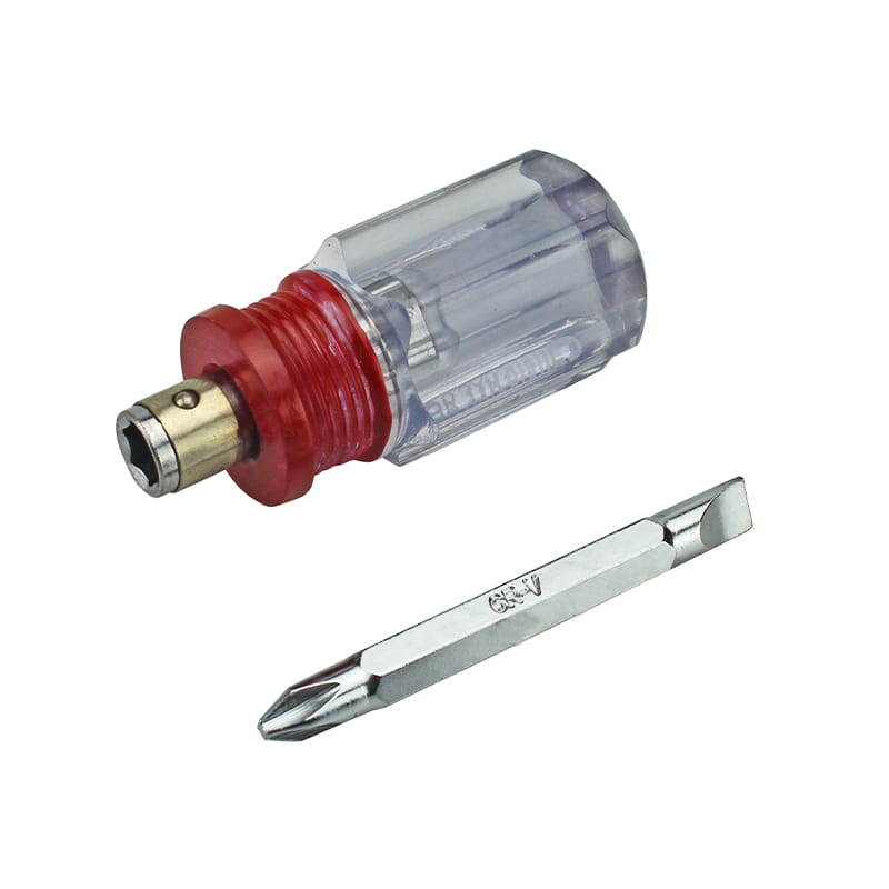 2 in 1 Stubby Handle Slotted & Phillips Double-sided CRV Bit Set