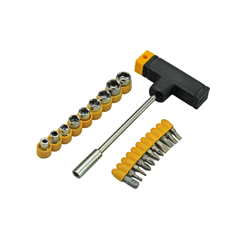 21pcs Slotted Phillips Torx Pozidriv Socket & Bit Set