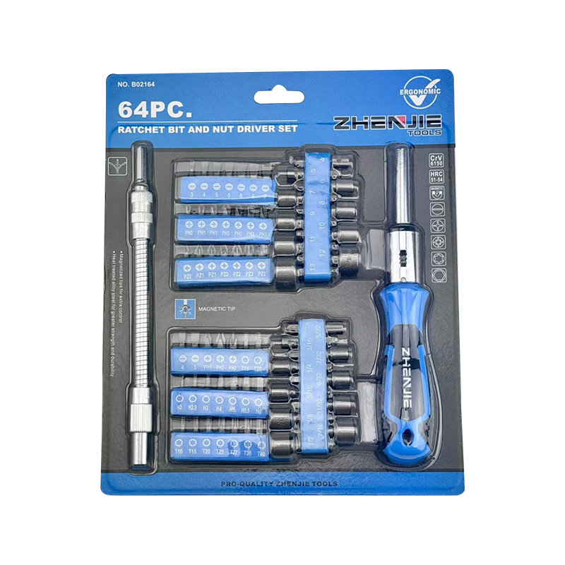 64PC Ratchet Bit & Nut Driver Set