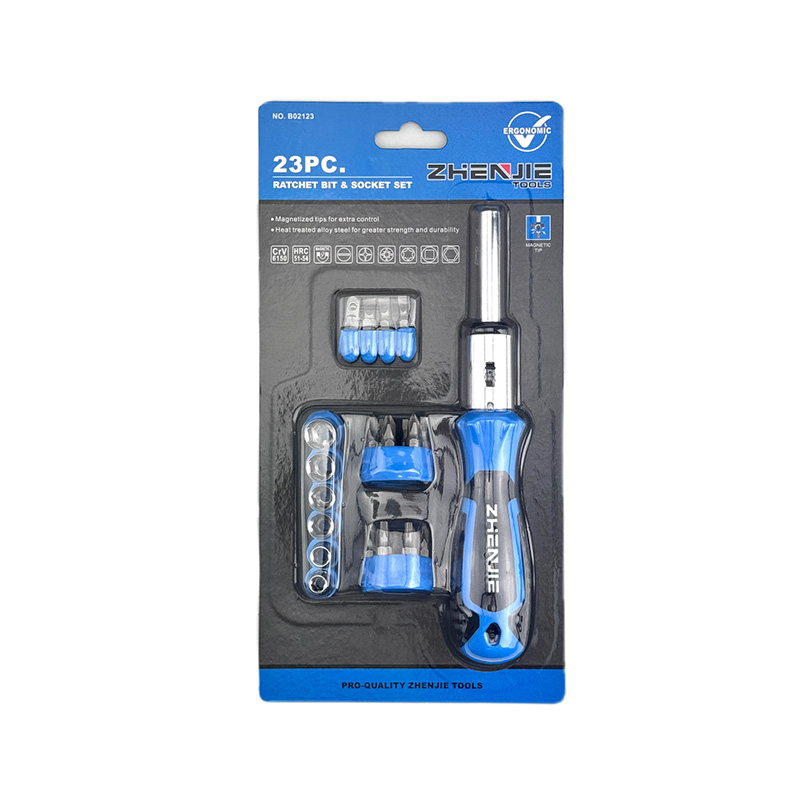 23PC Ratchet Bit & Socket Set